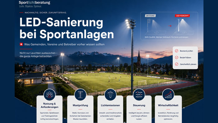 LED-Sanierung bei Sportanlagen - Was Gemeinden, Vereine und Betreiber vorher wissen sollten