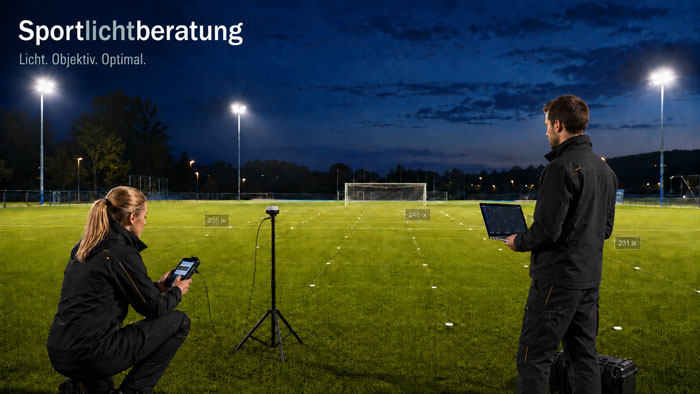 Lichttechnische Messungen auf einer Sportanlage